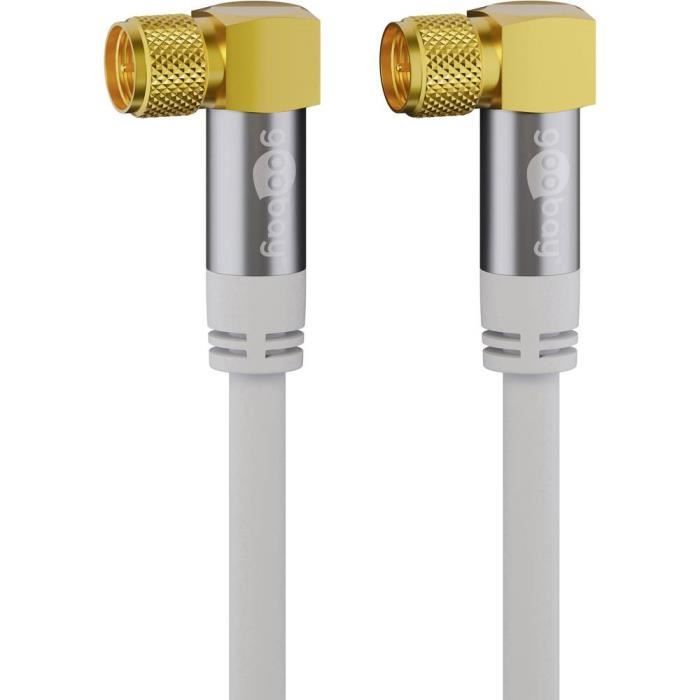 Câble de raccordement Goobay 70481 [1x F mâle - 1x F mâle] 1.00 m blanc