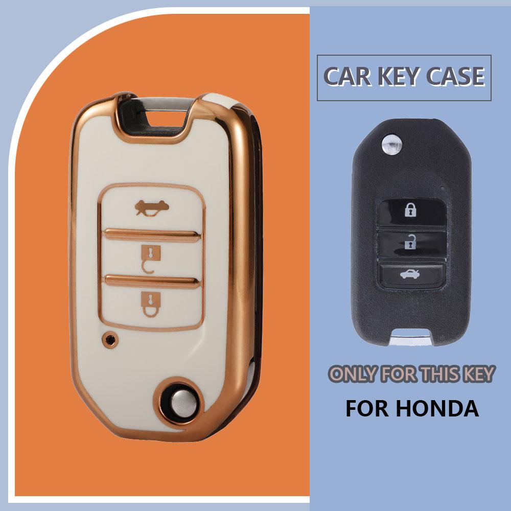 Car Flip Key Case Full Cover for Honda Civic HRV HR-V CRV XRV CR-V Crider Odyssey Pilot Fit Accord Shell Protector Accessories