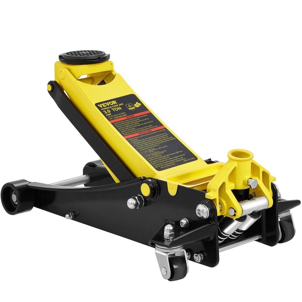 Low Profile Floor Jack 3 Ton Heavy Duty Steel Dual Piston Rapid Pump