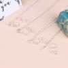 Delicato Set Matrimoniale per Donna con Orecchini, Anello e Collana a Forma di Farfalla e Fiore di Perle Finte