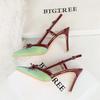 Bow, Thin Heel, High-heeled Shoes with Feminine Temperament, Empty Back Strap, Women's Single Shoes
