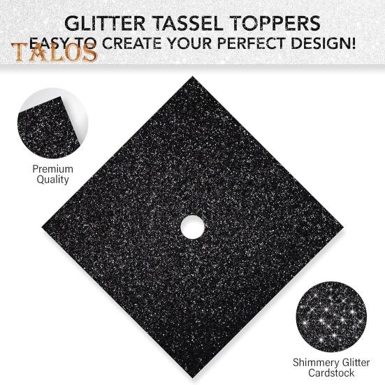 10 Pcs Glitter Cardstock Paper for Graduation Cap Decorations 10" X 10" Sparkly Construction Paper for DIY Grad Caps Crafts Scrapbook Supplies