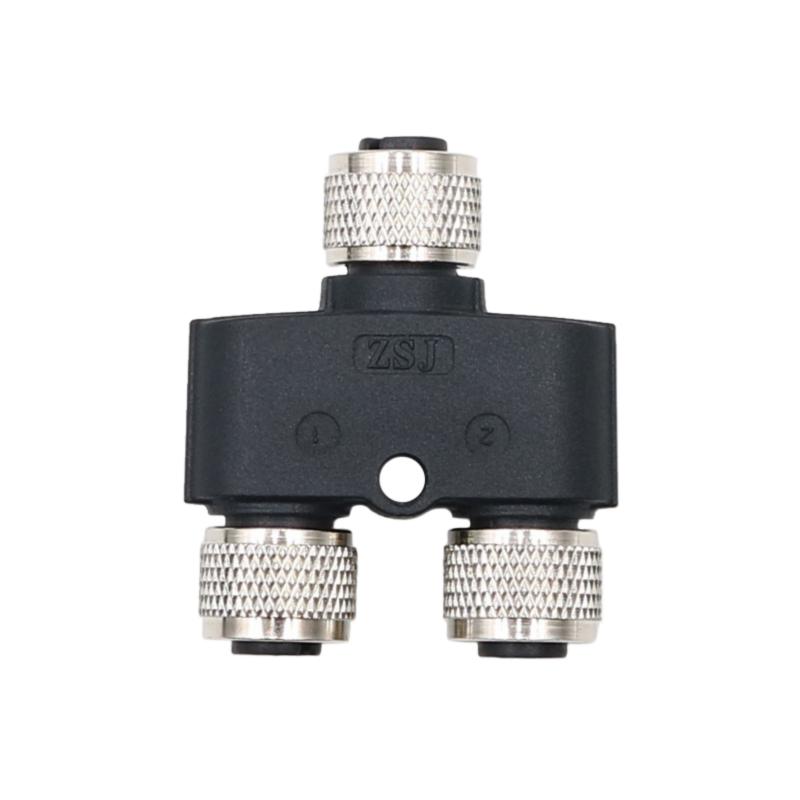 

M12 to M12 Y Type Connector 3/4/5/8/12 Pin Hole Sensor Aviation Plug Three-Way One-To-Two Male-to-Female Adapter 3pin A type