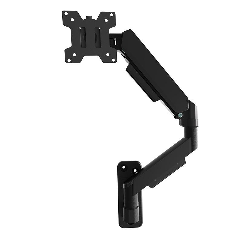 Adjustable Wall-Mounted Monitor Stand for 17-32 Inch Screens with Height, Horizontal, and Vertical Rotation