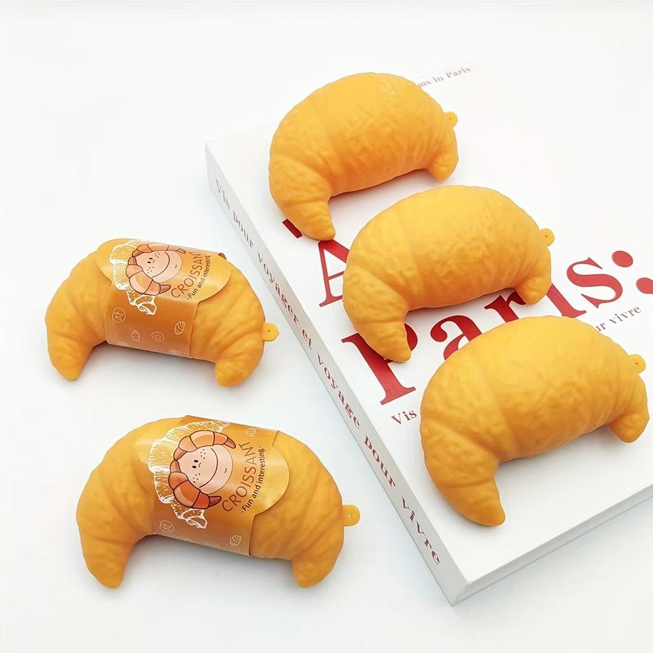 Squishy Croissant Squeeze Toy Cute Stress Ball Super Soft Food Creative Simulation Bread Anti-Anxiety Toys Fidgeting Pinch Toys