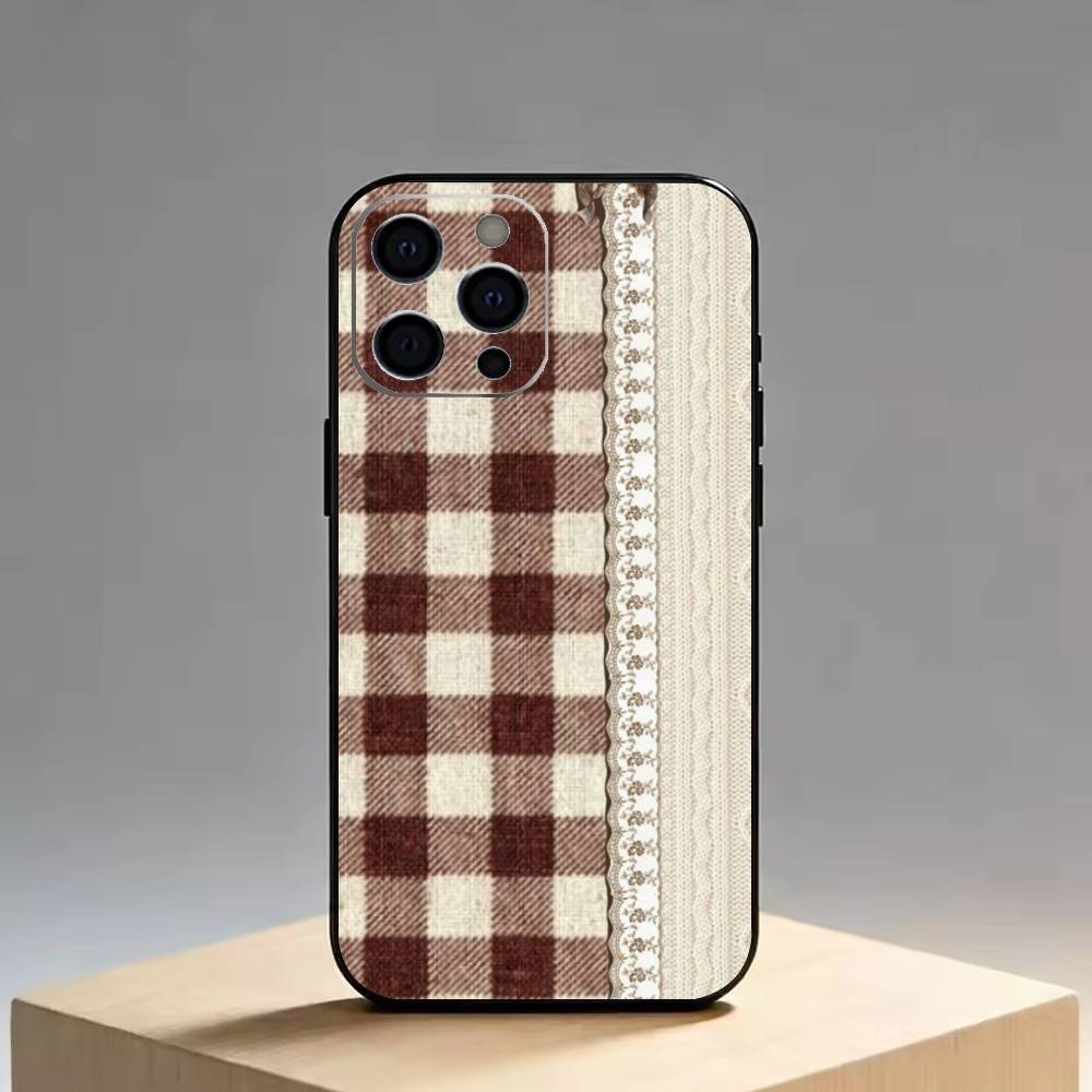 Splicing Grid Style Phone Case For iPhone 17, 16,15,14,13,12,11 Plus,Pro Max, Others Soft Black Cover
