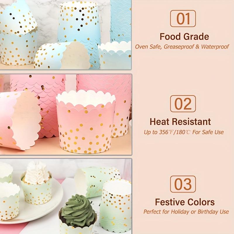 50 Pezzi Stampini per Cupcake Grandi Muffin Liners per la Cottura Carini Usa e Getta Tazze per Torta Fai da Te Adatti per Matrimonio Festa di Compleanno Festa in Casa