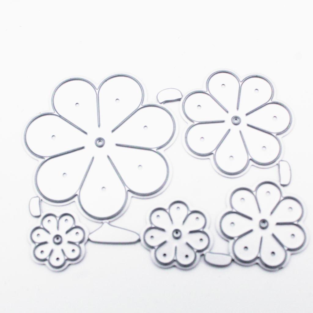 5ks Kovové vykrajovátka a šablony květin pro Scrapbooking Dekorativní ražba Ruční práce Vykrajování