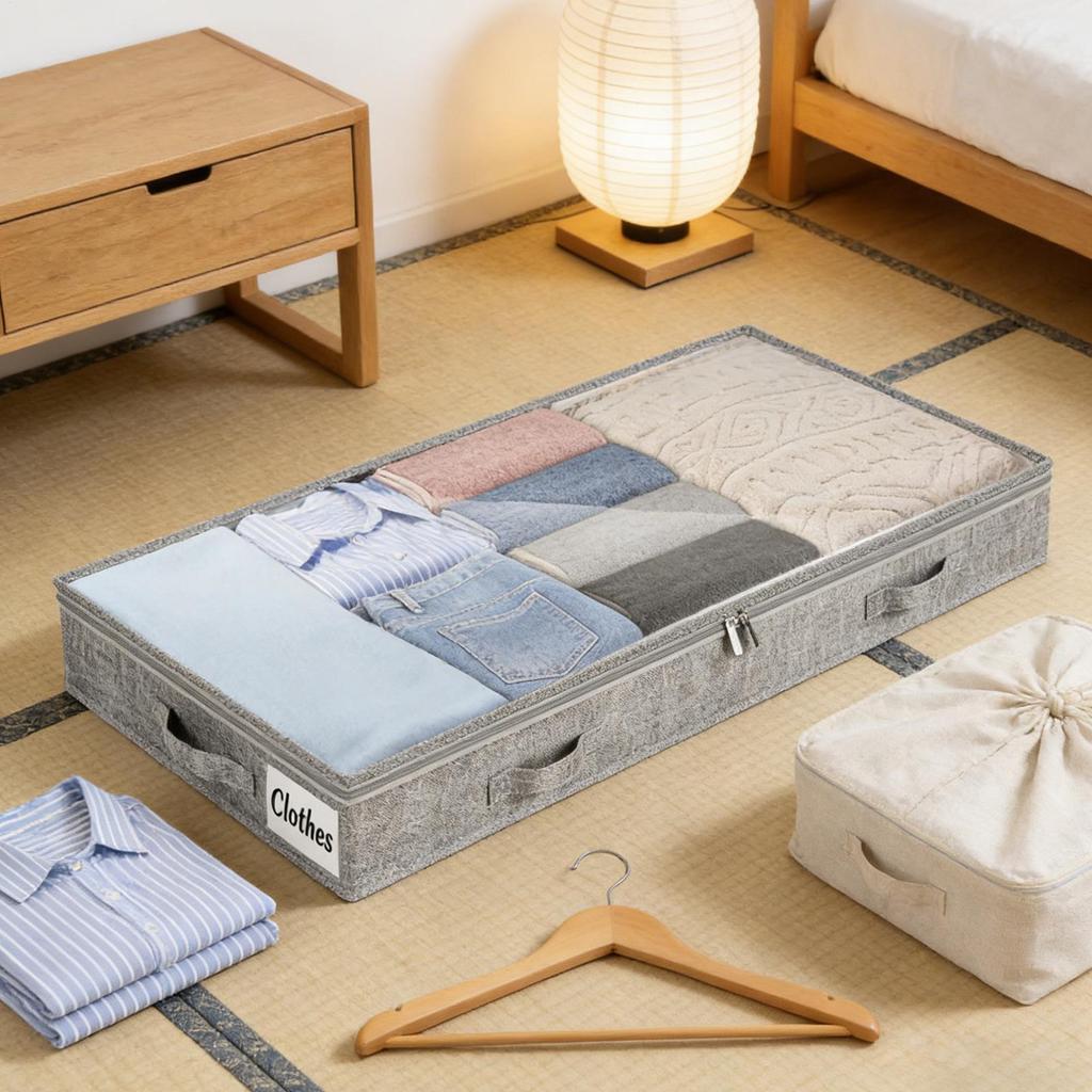 Under Bed Storage Containers Large Capacity Blanket Box Clothes Storage Bins for Bedding Quilt Comforter Sweater Shoes Bedroom