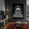 Gothic Stil Satanisches Poster Dämon Luzifer Gothic 666 Satan Baphomet Leinwandgemälde Wandkunst Bild für Wohnzimmer Heimdekor