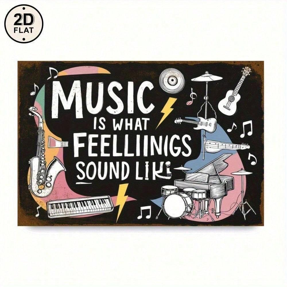 Vintage Musical Notes Metal Sign Retro Treble Clef Wall Art Rustic Iron Decor 7.8x11