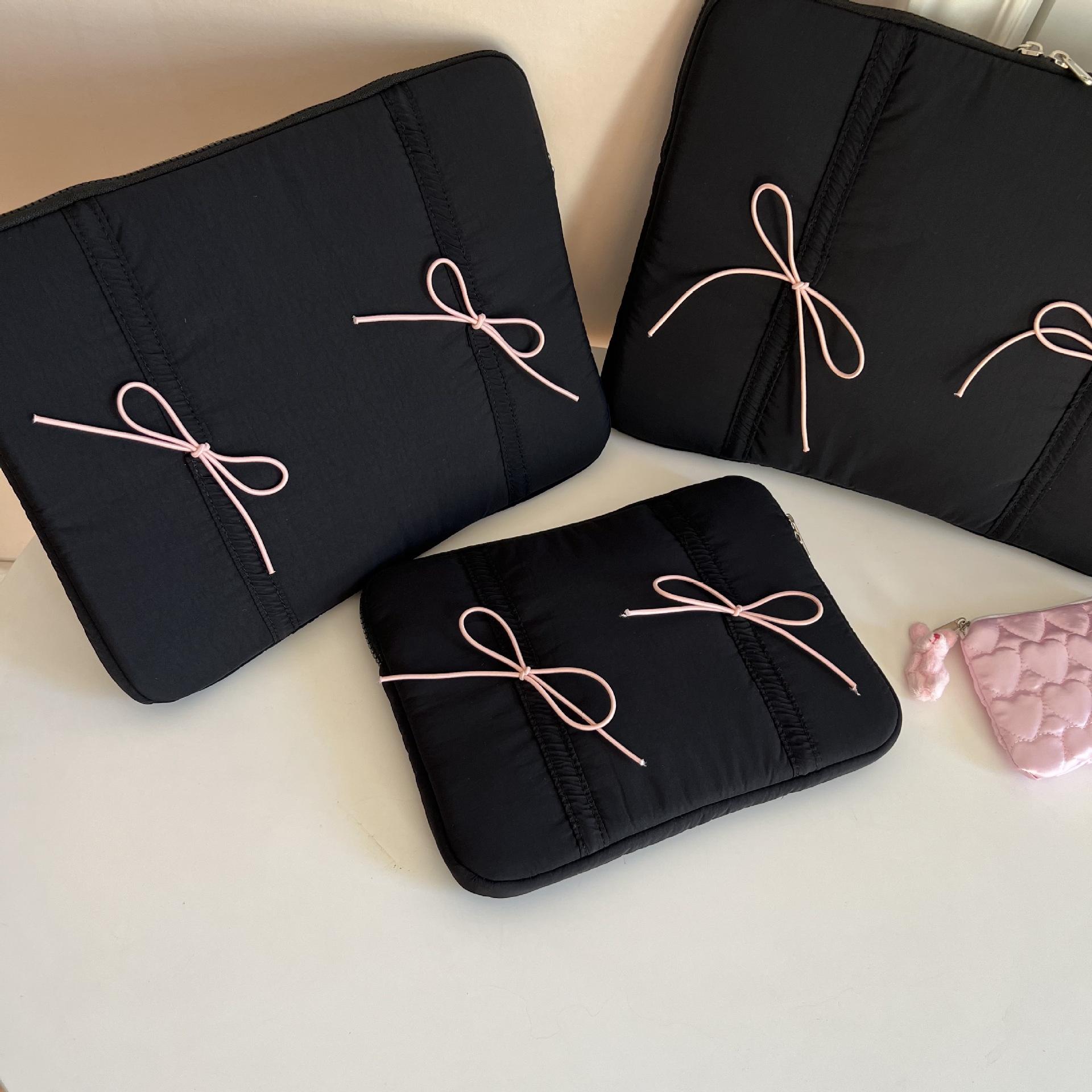 

TS JYL laptop bag,Dropship Korean Tablet Bag INS Bow 11 13 15 Inch Notebook Sleeve 11 inches чёрный