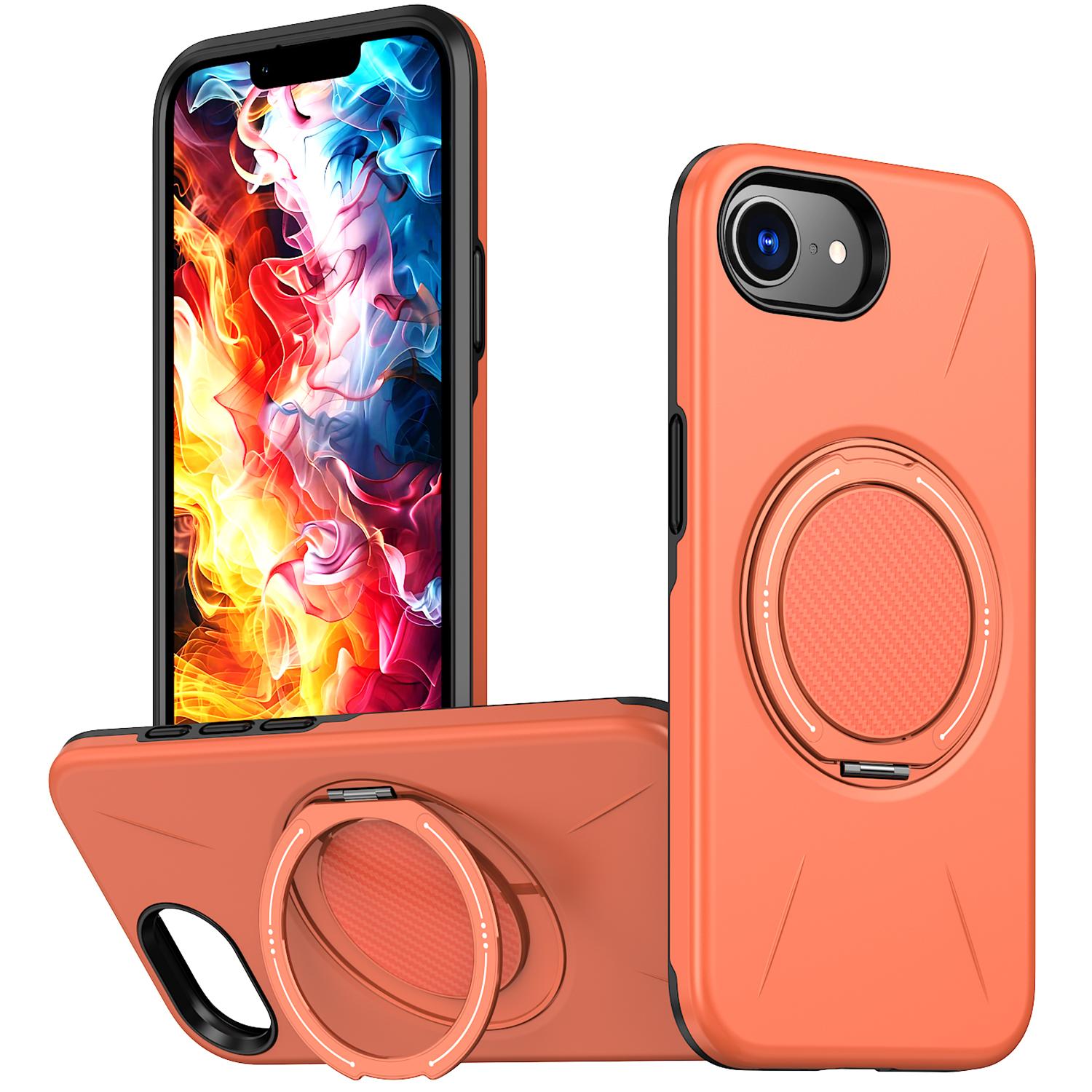 

For iPhone 16e Magnetic Case Rotating Kickstand TPU + PC Phone Cover A