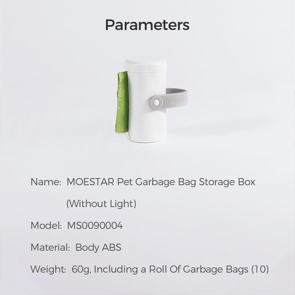 Xiaomi Moestar Pet Poop Picker met 10 zakken/rol Wegwerp hondenafvalzakken met riemclip en doos