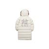 MLB Basic Logo Series New York Yankees Back Fur Collar Hooded Long Down Jacket Unisex Outerwear White 3ADJJ0316-50IVS