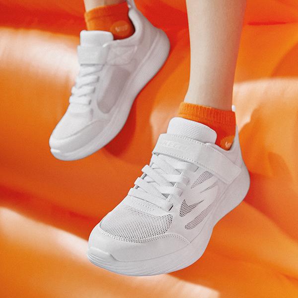 Skechers Go Run 400 V2 Abriebfest Rückprall Atmungsaktiv Niedrig geschnitten Kinder Laufschuhe Weiß 405253L-WHT