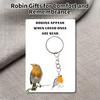 Keychain Pendant Heart Bird Charm Stainless Steel Key Chain with Heartwarming Engraving Comfort Token Keyring Backpacks Wallets