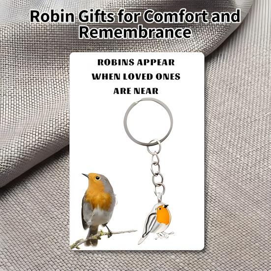 Keychain Pendant Heart Bird Charm Stainless Steel Key Chain with Heartwarming Engraving Comfort Token Keyring Backpacks Wallets