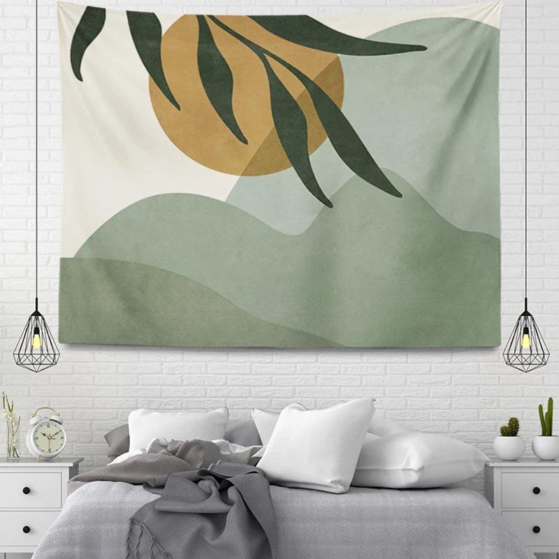 Nordic Plant Pattern Tapestry Aesthetic Home Room Decoration Bohemian Hanging Large Cloth Autumn Simple Bedroom Carpet