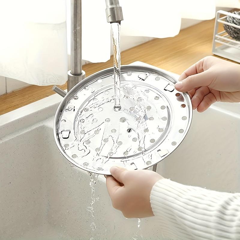 1 ks Kulatý nerezový napařovací rošt Kuchyňské náčiní, Víceúčelový pro zavařování, Hrnec, Pánev a Polévku, Odolné vybavení pro domácí kuchyni