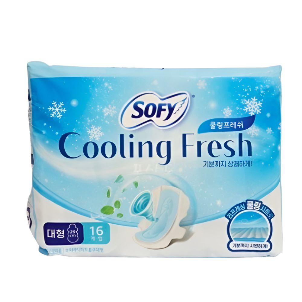 SOFY Cooling Fresh Sanitary Pads Wing Large 16pcs Breathable Cooling Feminine Care Pads