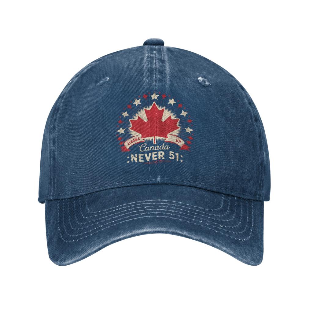 Elbows Up Canada Never 51st State Baseball Cap Casual Distressed Cotton  Cap Unisex Style Outdoor Activities Gift Caps