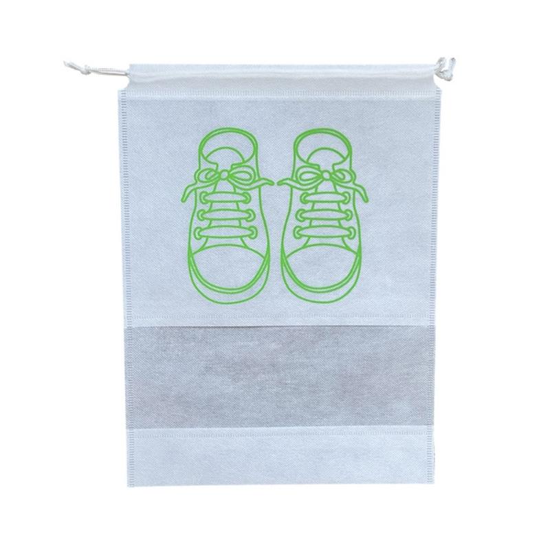 10Pcs/Set Shoe Dust Covers Non-Woven Dustproof Drawstring Clear Storage Bag Travel Pouch Bags Drying Shoes Protect Shoes