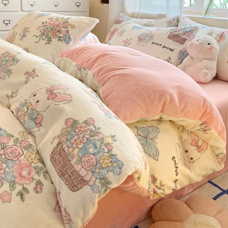 

Комплект из 4 предметов из фланели для матери и ребенка класса А, сгущенное молоко, коралловый бархат, пододеяльник, наволочка, простыни, шапочки, комплект из 4 предметов 1.2m жёлтый