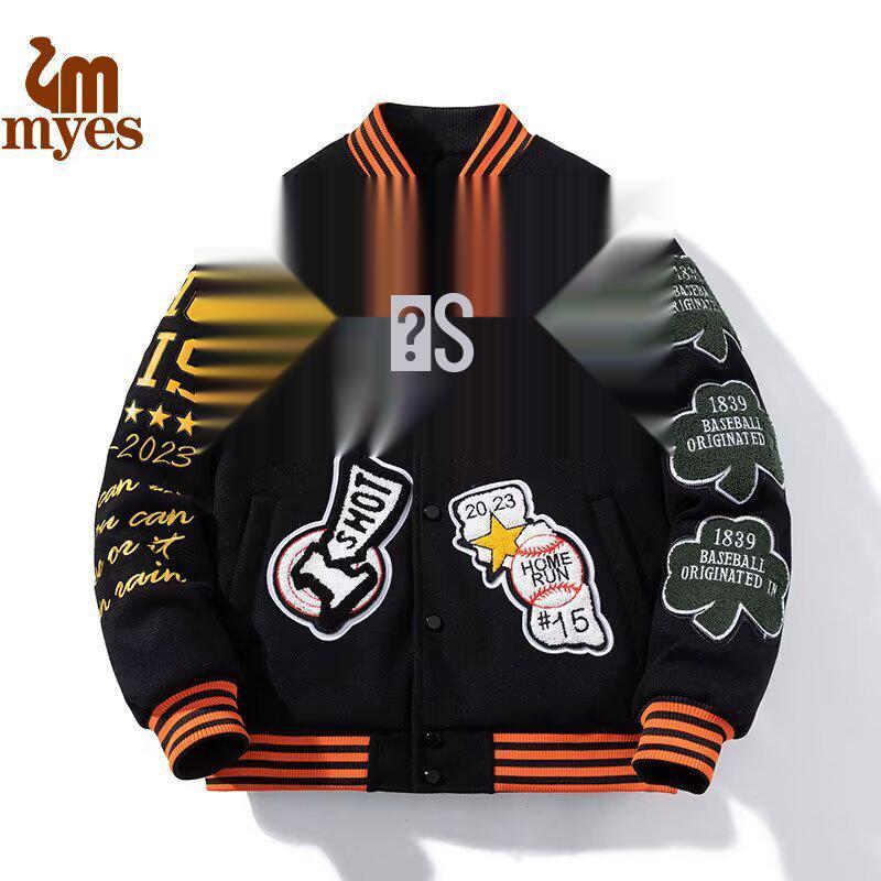 

Унісекс Мультяшна Вишита Бейсбольна Куртка - Трендовий Хіп-Хоп Стиль для Весни та Осені XL