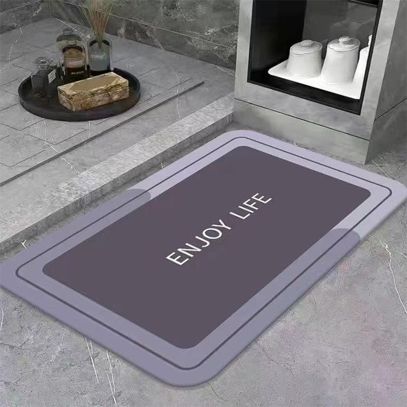 Bath Absorbent Floor Mat Diatom Mud Oval Square Soft Mat Toilet Foot Mat Non-slip Household Quick-drying Bath Mat