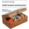 Needle and Thread Box Set, Needle and Thread Bag, Household Sewing Thread Needle Storage Box, Solid Wood Needle and Thread Box