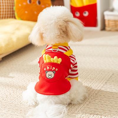 New Dog Clothes Cute Fries Can Lead Small Dogs Autumn and Winter Two-legged Sweater Cat Pet Clothing
