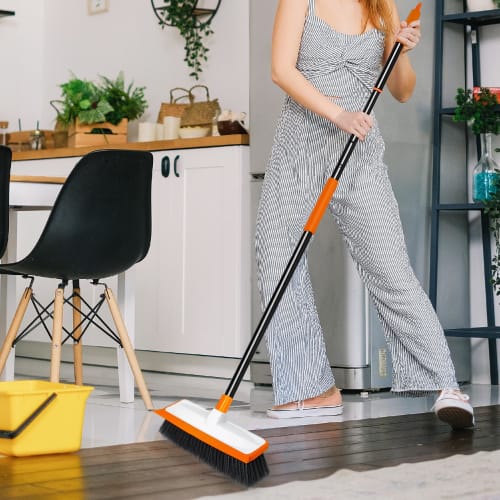 JEHONN Bath Cleaning Brush, Adjustable Length 117cm-138cm, 2-in-1 Rubber Pum Bath Brush for Cleaning Bathrooms, Bathtubs, Walls, Floors, Aquariums, Gl