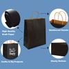 10pcs Black Kraft Paper Gift Bags with Handles Perfect for Retail Shopping, Party Favors, and Gift Packaging - Eco-Friendly Reusable Gift Totes