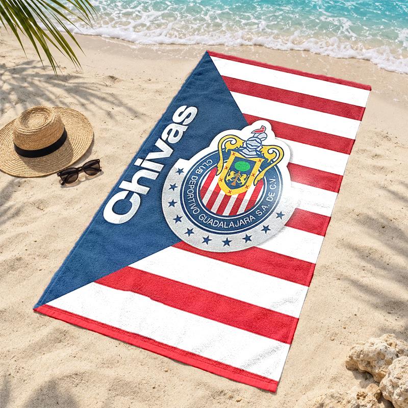 Deportivo Guadalajara Microfiber Beach Towel Quick Dry Sand Free Lightweight Beach Towels for Travel Swimming Camping