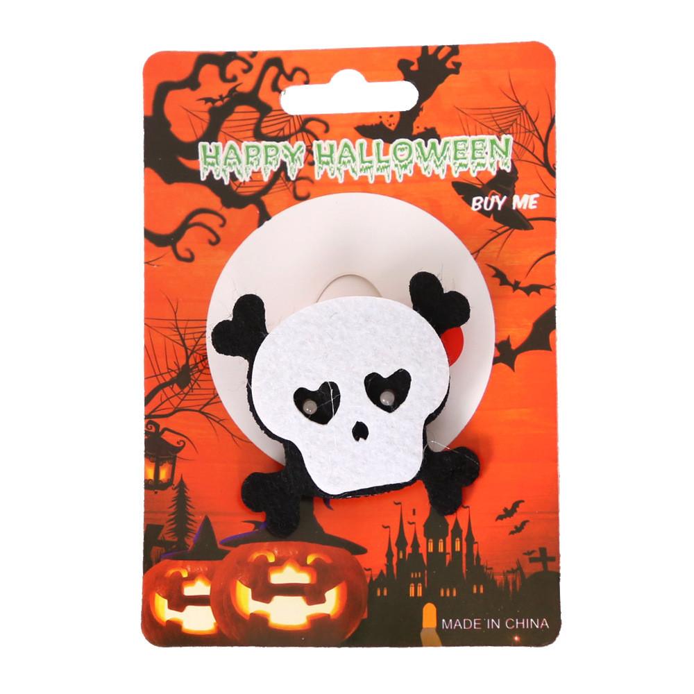 Adorable Halloween Felt Brooches Featuring Glow-in-the-dark Skeletons And Pumpkins