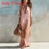 Vintage Chiffon Print Dress With Splicing Design For Casual Travel And Date Nightwear
