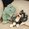 Kreative Dinosaurier tragen Wölfe Plüschtiere Weiches Stofftier Lustige Cartoon-Puppe Plüsch Dekokissen Wohnkultur für Kinder Geschenk