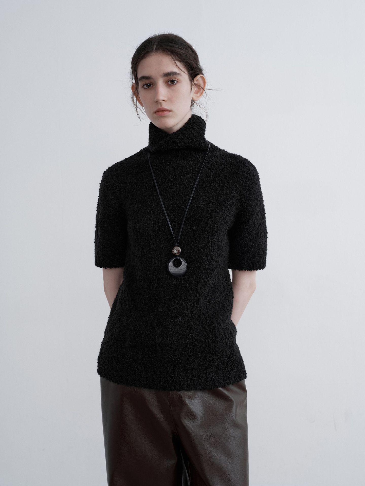 

Элегантный французский белый шерстяной вязаный свитер для женщин - мода осень/зима One Size чёрный