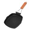 Nonstick Grill Pan Folding Handle Maifan Stone Frying Pan with Pour Spouts Lightweight Grilling Skillet steak/Bacon/Meat/Fish