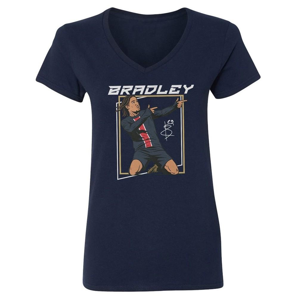 Bradley Barcola Paris Fans - Soccer Goal Celebration Ladies V-Neck Tshirt Unisex T-Shirt L