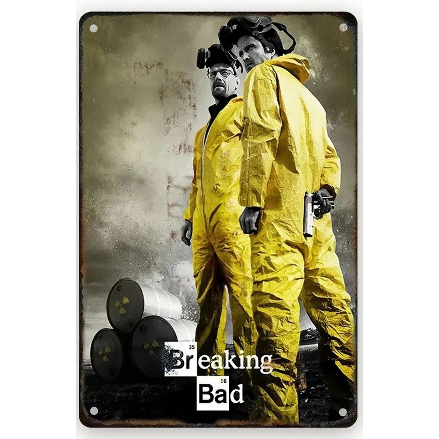 Vintage Metall Blechschilder Breaking Movie Wandkunst Poster Blech Wanddeko für Zuhause Film Bars Man Cave Café Clubs Garage Retro 20X30CM