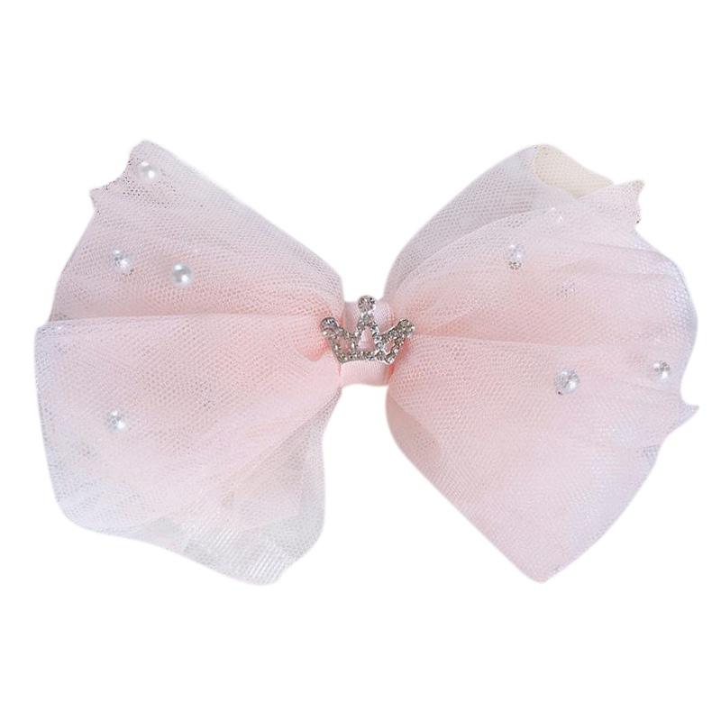 Children's Hairpin Lace Bowknot Kids Hairpins Hair Clip Beads Crown Decoration Sweet Kids Headwear