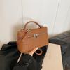 New high-end bag, embossed lunch box bag, portable shoulder crossbody trendy women's bag