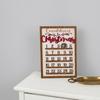 Artistic Window Decoration Wooden Christmas Countdown Calendar, 25 Days Advent Calendar Sign with Natural Poplar Wood Craft Movable Wreath Marker,