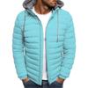 Cross-border Pure Color, Simple and Elegant Men's Hooded Cotton Jacket, Pure Color Cardigan, New Style Cotton Jacket for Autumn