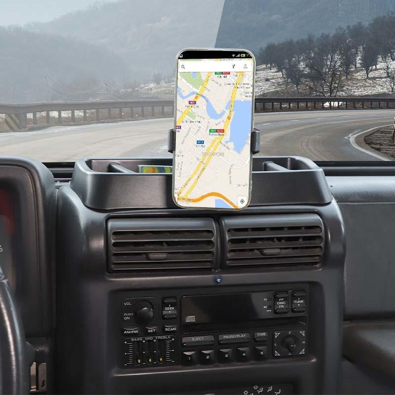 Car Center Console Phone Holder Storage Box Bracket GPS Stand Fit For Jeep Wrangler TJ 1997-2006 Car Interior Accessories