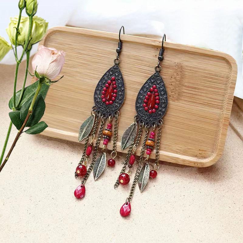 Bohemian Ethnic Tassel Earrings - Tribal Style for Holiday Travel Photography