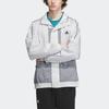 Adidas Chaqueta Unisex Gris con Estampado de Letras Casual para Exterior, Bloque de Color, Holgada, Manga Larga IK7355
