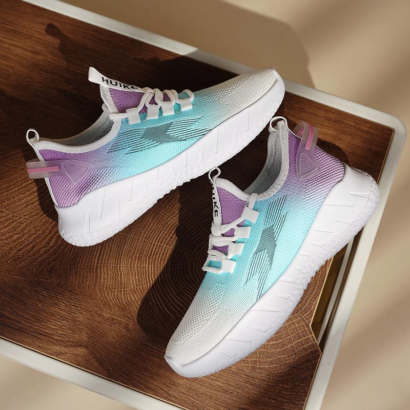 Summer new casual women's shoes soft sole breathable versatile flat bottom one pedal lace-up sports shoes walking running